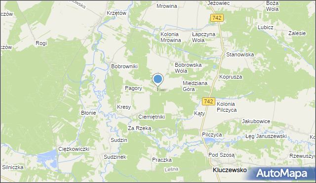 mapa Kolonia Bobrowska Wola, Kolonia Bobrowska Wola na mapie Targeo